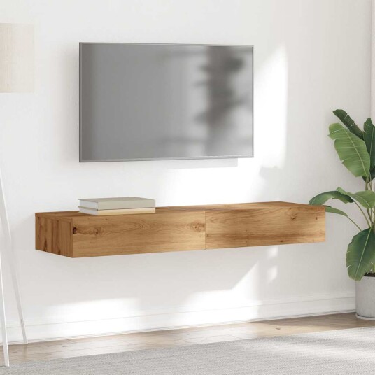  TV-benker med LED-lys 2 stk artisan eik 60x35x15,5 cm 8721158555359