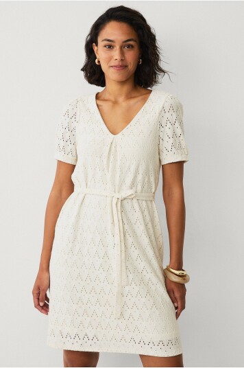 Vila Kjole viAmalina V neck S/S Dress Hvit