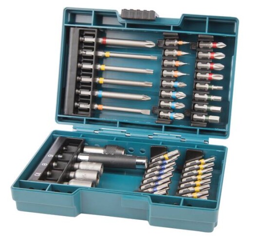 Makita B-55697 Fargekodet Bitssett 43 Deler med Oppbevaringsveske Makita B-55697 Fargekodet Bitssett 43 Deler med Oppbevaringsveske