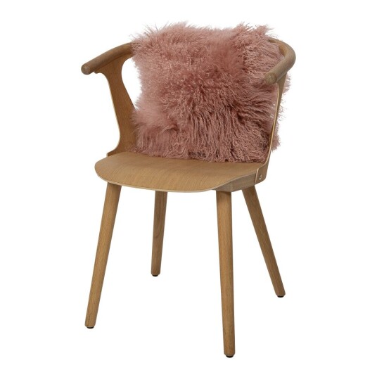 Warm & Comfy Saueskinnspute Krøllet Tibet 40x40 cm Gammelrosa