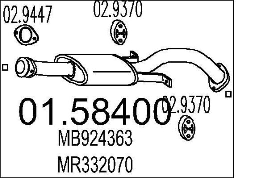 Midtre eksospotte MTS 01.58400 Midtre eksospotte MTS 01.58400