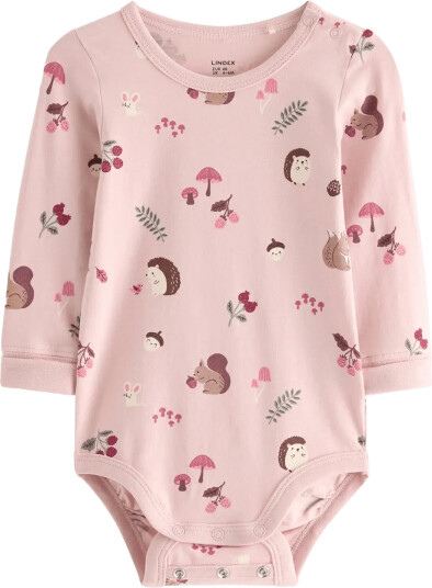 Lindex Long Sleeved Bodysuit Pink 62