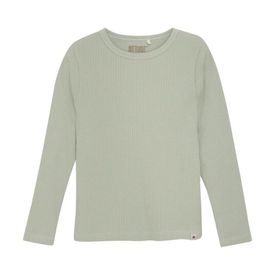 Huttelihut Rib longsleeve til barn - desert sage