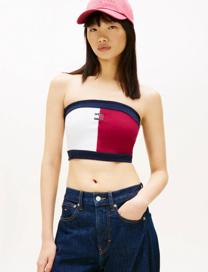Tommy Jeans Tjw Flag Badge Tube Top Multi/patterned XL