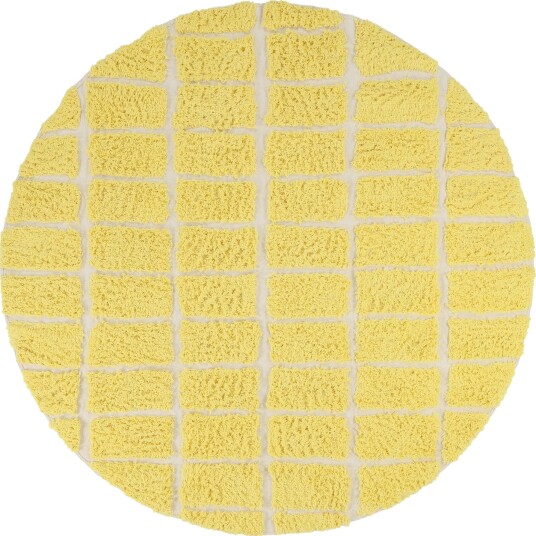 Rundt teppe Zola Natural Cotton Shaggy gul Størrelse: Ø 240 cm