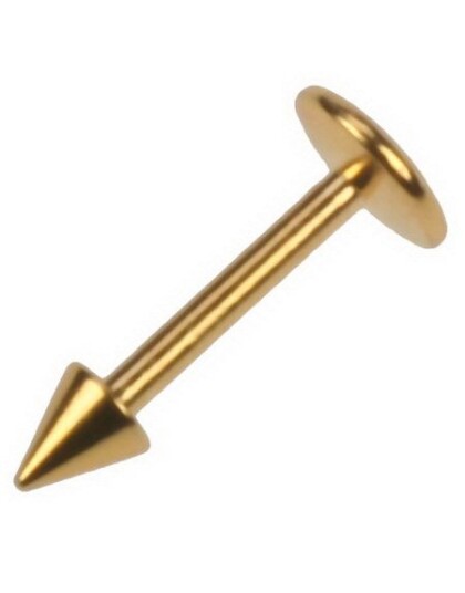 Utgått Gullfarget Labret med Spike 1.2 x 8 mm