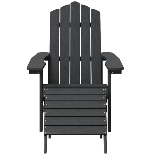vidaXL Adirondack hagestol med fotskammel HDPE antrasitt vidaXL Adirondack hagestol med fotskammel HDPE antrasitt