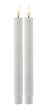 Smilla Oppladbar Krone 2 stk. sett Ø2x25 cm, hvit