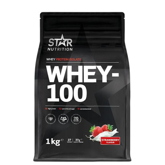Star Nutrition Whey 100, myseproteinisolat 1000g STRAWBERRY Star Nutrition Whey 100, myseproteinisolat 1000g STRAWBERRY