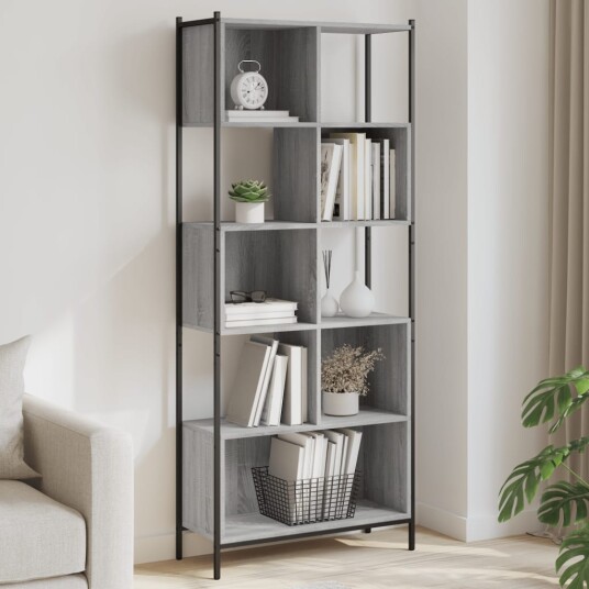  Bokhylle grå sonoma 72x28x172 cm konstruert tre 8721012341326