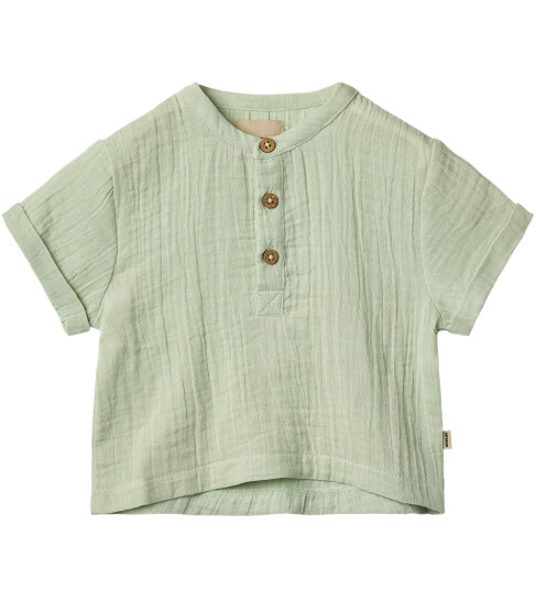 Wheat Skjorte Muslin Svend Soft Mint 1 år 80 Skjorte K/E Grønn Wheat Skjorte Muslin Svend Soft Mint 1 år 80 Skjorte K/E Grønn