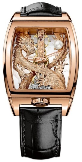 Corum Herreklokke 113.265.55 0001 GD55R Dragon Skjelettkuttet/Lær