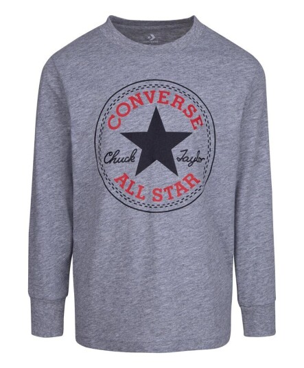 Converse Core Langermet Trøye Jr Grå 8år Converse Core Langermet Trøye Jr Grå 8år