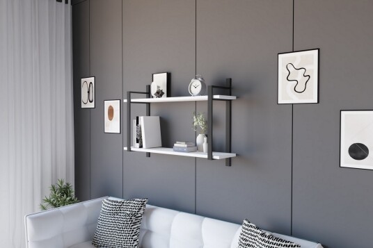 Vegghylle Zakkum 90x60 cm Hvit