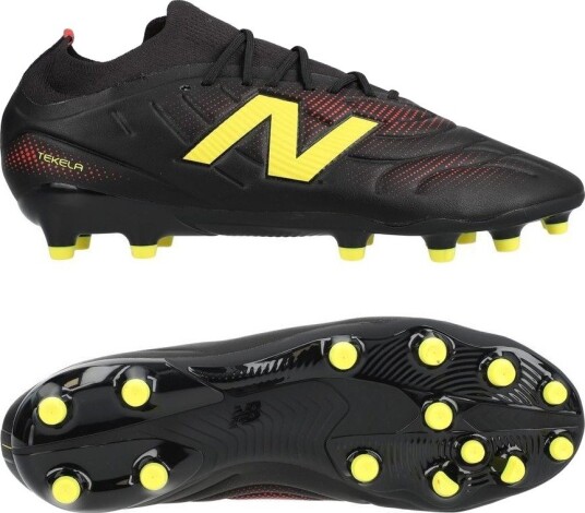 New Balance Tekela V5 Team Low Cut Mg Live Wire   Svart/gul Kvinner   Multi Ground (Mg) størrelse 40