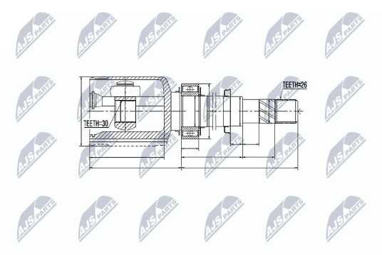 Nty Drivknute drivaksel NTY NPW NS 021