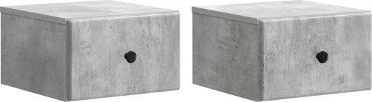  Vegghengt Nattbord med skuff 2 pcs Betonggrå 34,5 x 33 x 20 cm