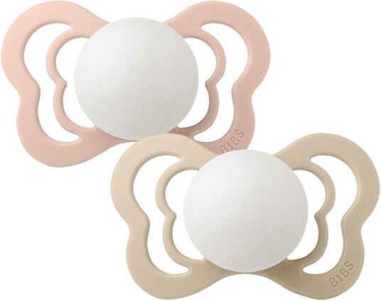 BIBS Smokk Couture Blush og Vanilje Silikon 0-6 måneder, 2stk.