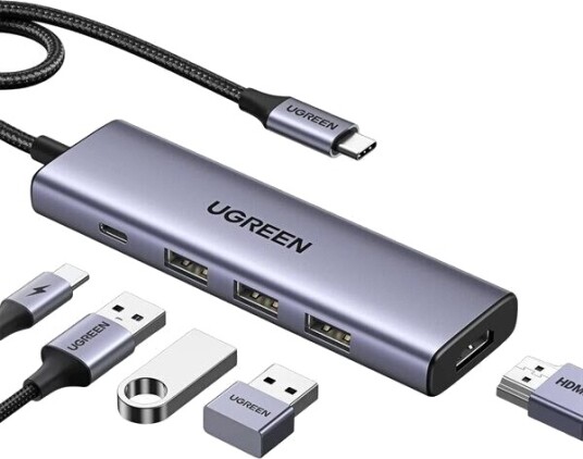 Ugreen CM511 USB C Hub – 3 × USB A USB C og HDMI Ugreen CM511 USB C Hub – 3 × USB A USB C og HDMI
