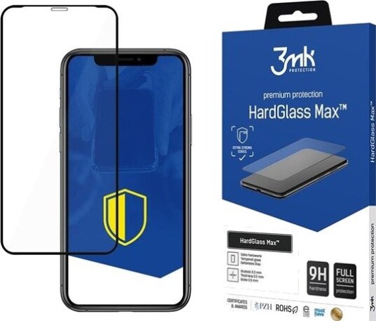 3Mk Hardglass Max Skjermbeskytter for iPhone X - Ripe- og støvresistent, Svart 3Mk Hardglass Max Skjermbeskytter for iPhone X - Ripe- og støvresistent, Svart