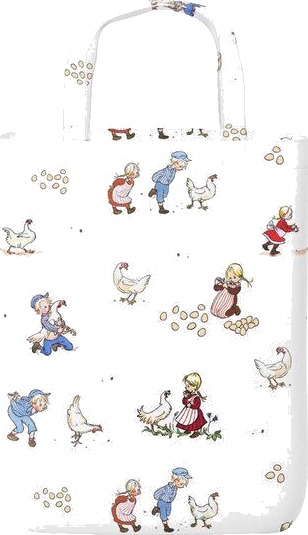 Arvidssons Textil Emil & Ida i hönsgården handlenett 17x20 cm offwhite