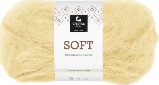 Gjestal Garn Soft 50gr garnnøste 703 lys gul Gul