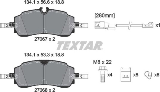Bremseklosser TEXTAR 2706701 Bremseklosser TEXTAR 2706701