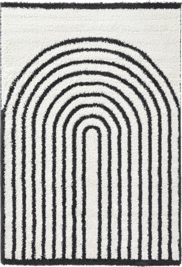 Ryetepper Cluny hvit/svart Størrelse: 200 x 290 cm