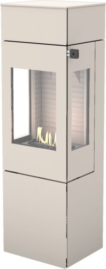Nexo 140 sand frittstående biopeis med sideglass og ståldør