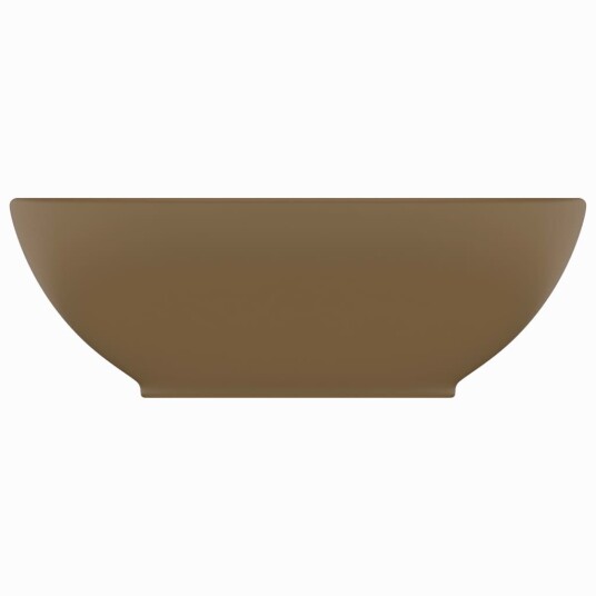 vidaXL Luksuriøs servant ovalformet matt kremhvit 40x33 cm keramisk vidaXL Luksuriøs servant ovalformet matt kremhvit 40x33 cm keramisk