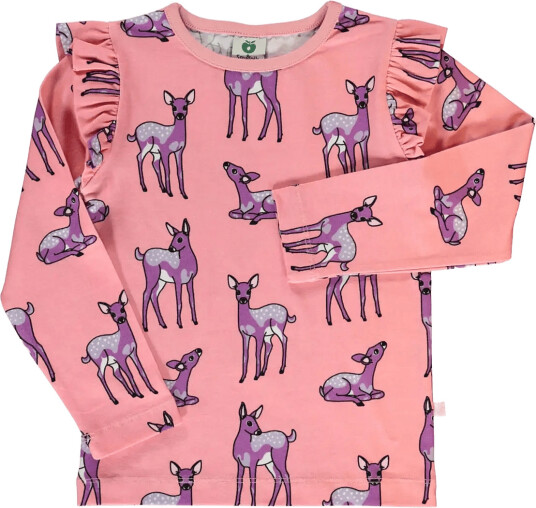 Småfolk Long Sleeved Top With Deer Pink 104 110
