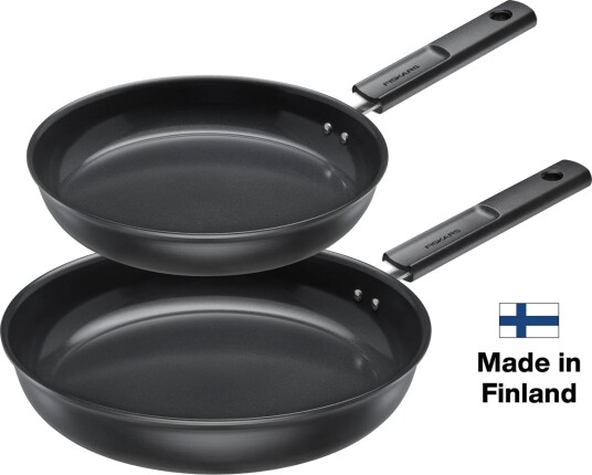 Fiskars - Hard Face stekepannesett aluminium 28 cm + 24 cm
