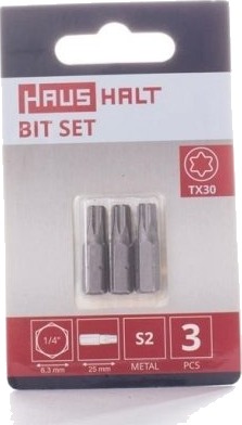 Skrujern-/Bits Tx30 25 Mm 3 Deler