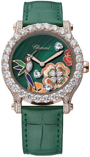 Chopard Dameklokke 274425 5002 Happy Sport Grønn/Lær Ø40 mm