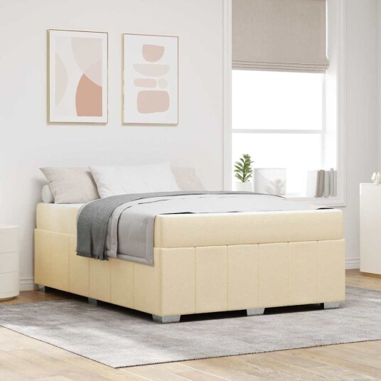  Sengestamme med madrass Krem 160 x 200 cm stoff