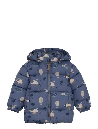 Minymo Quilted Jacket Aop Blue 80