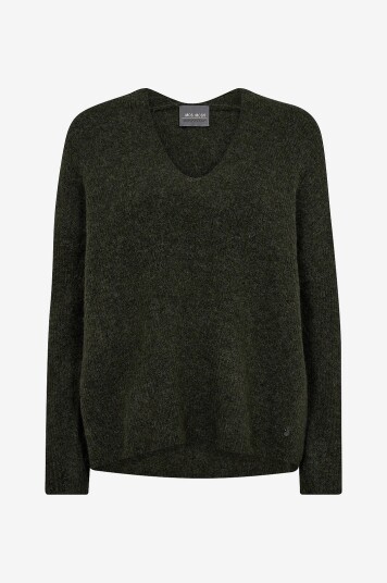 MOS MOSH - Genser mThora V-neck Knit - Grønn MOS MOSH - Genser mThora V-neck Knit - Grønn