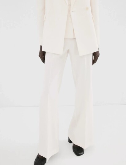 Mango High Waist Suits Trousers Cream 34