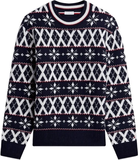 Tommy Hilfiger Aop Fairisle Wool Blend Crewneck NAVY BLUE IVORY REGATTA TAWNY M Tommy Hilfiger Aop Fairisle Wool Blend Crewneck NAVY BLUE IVORY REGATTA TAWNY M