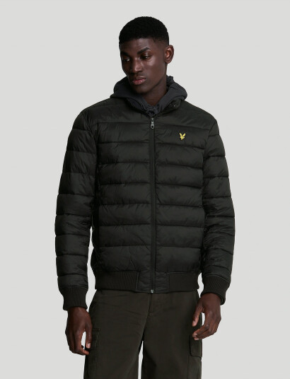 Lyle & Scott Funnel Neck Wadded Jacket - Black - XS