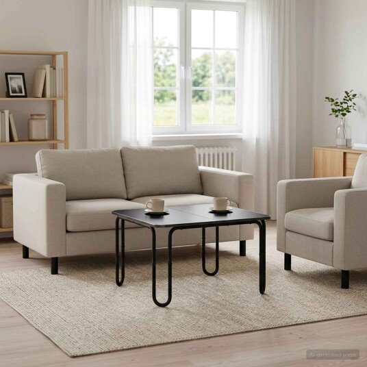vidaXL Kaffebord Svart 79,5 x 79,5 x 45 cm Konstruert tre