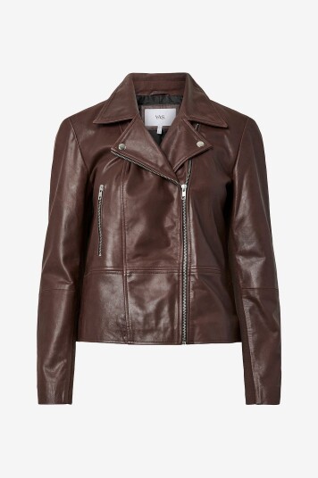 Yas Skinn jakke yasSophie Leather Jacket Rød Yas Skinn jakke yasSophie Leather Jacket Rød