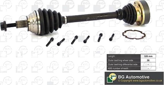 BGA DS9634L Drivaksel BGA DS9634L Drivaksel
