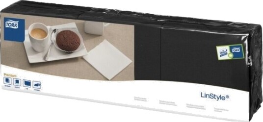 Kaffeserviet Tork Linstyle 1 Lags 1/4 Fold 23,8X23,8Cm Sort   14 Stk.
