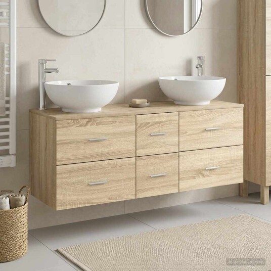 vidaXL Baderomsinnredningssett 3 stk. Sonoma eik 49,5 x 44,5 x 65 cm vidaXL Baderomsinnredningssett 3 stk. Sonoma eik 49,5 x 44,5 x 65 cm