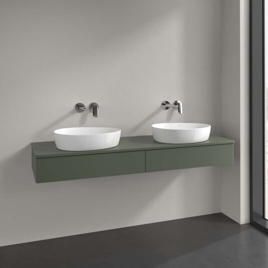 Villeroy & Boch Antao Servantskap med 2 skuffer 160x50x19 cm m/lys Grønn Matt