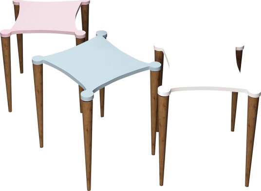 Springtime Settbord 50 cm 3 Bord - Hvit/Rosa/Blå