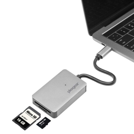 Plexgear USB-C UHS II Minnekortleser Plexgear USB-C UHS II Minnekortleser