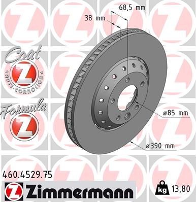 Bremseskive ZIMMERMANN 460.4529.75