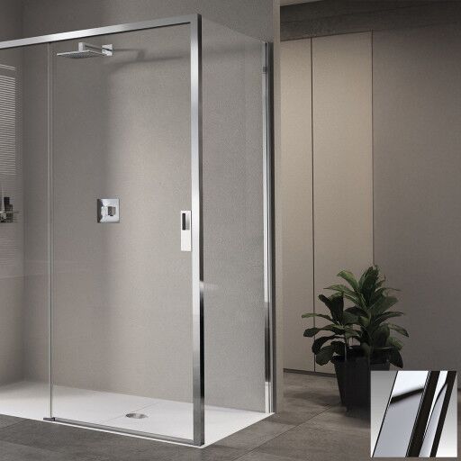 Novellini Opera F Fastfelt 79-81 cm, Krom/Klart Glass
